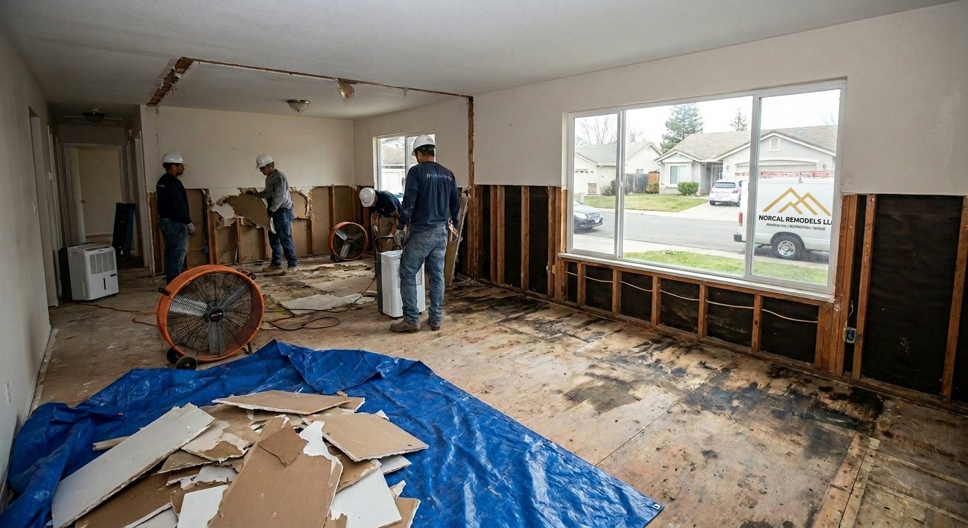 Water damage in Roseville leading to major home repairs and restoration