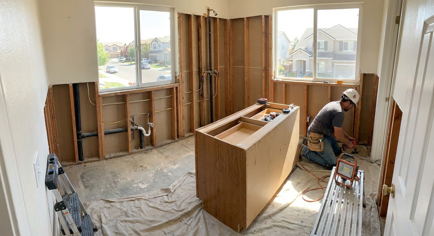 Bathroom remodel process in Roseville including inspections and final walkthrough