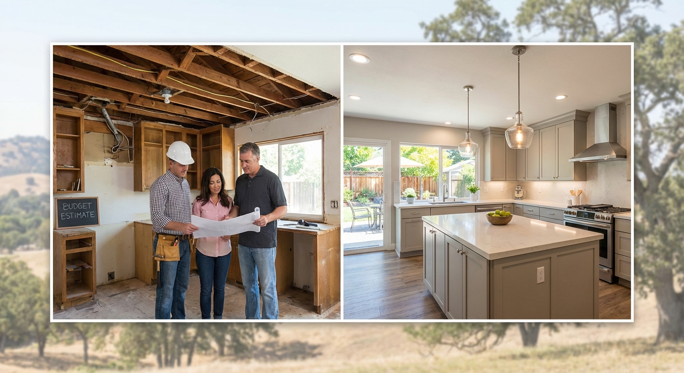 Kitchen remodel cost breakdown in Roseville, California