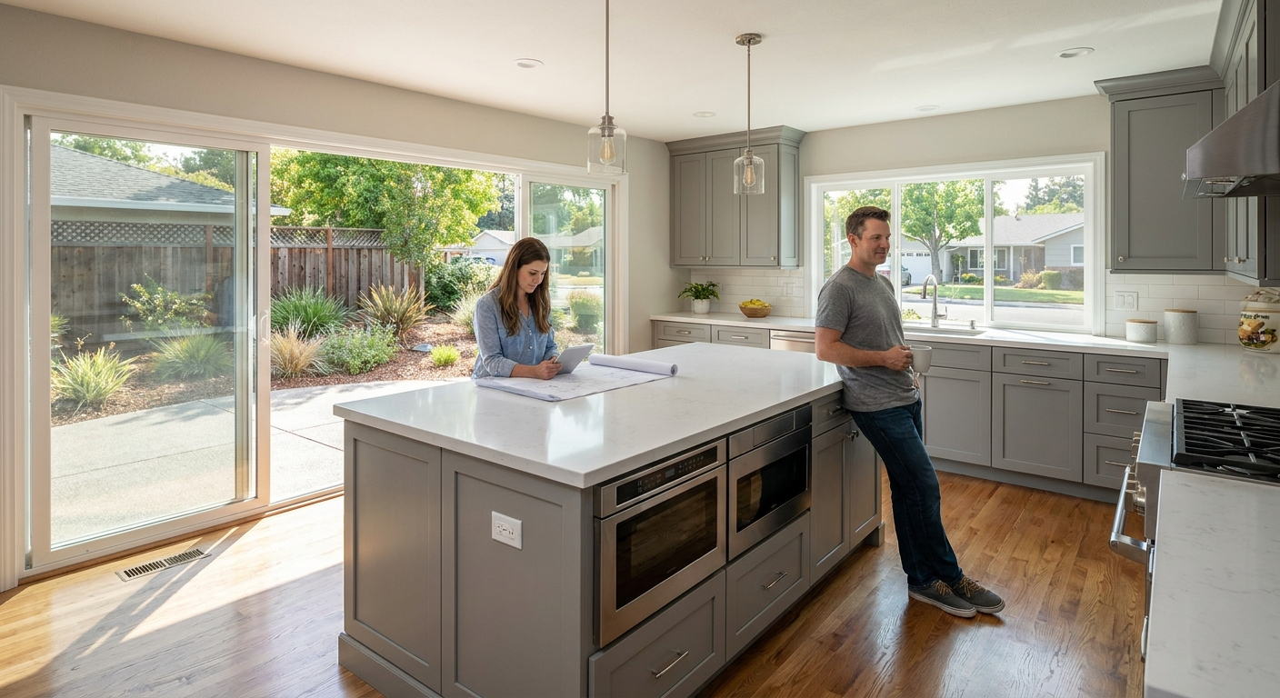 Modern Roseville kitchen layout upgrade with improved workflow and storage