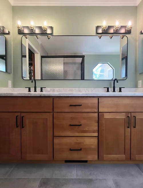 Bathroom renovation maple shaker