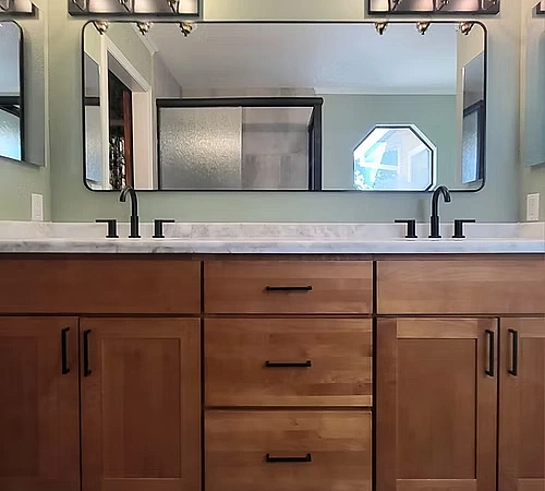 Bathroom renovation maple shaker